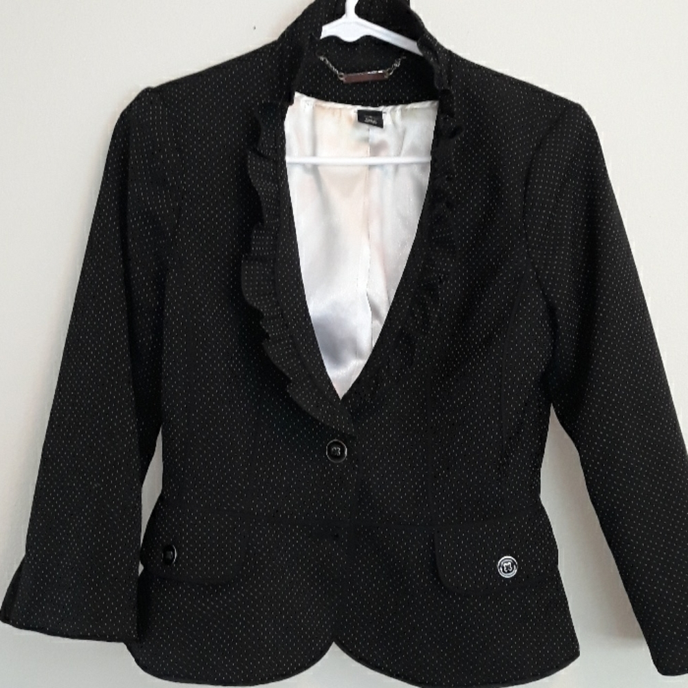 SOO CUTE WHBM  Peplum Polka Dot Jacket